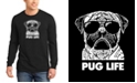 LA Pop Art Men's Pug Life Word Art Long Sleeve T-shirt